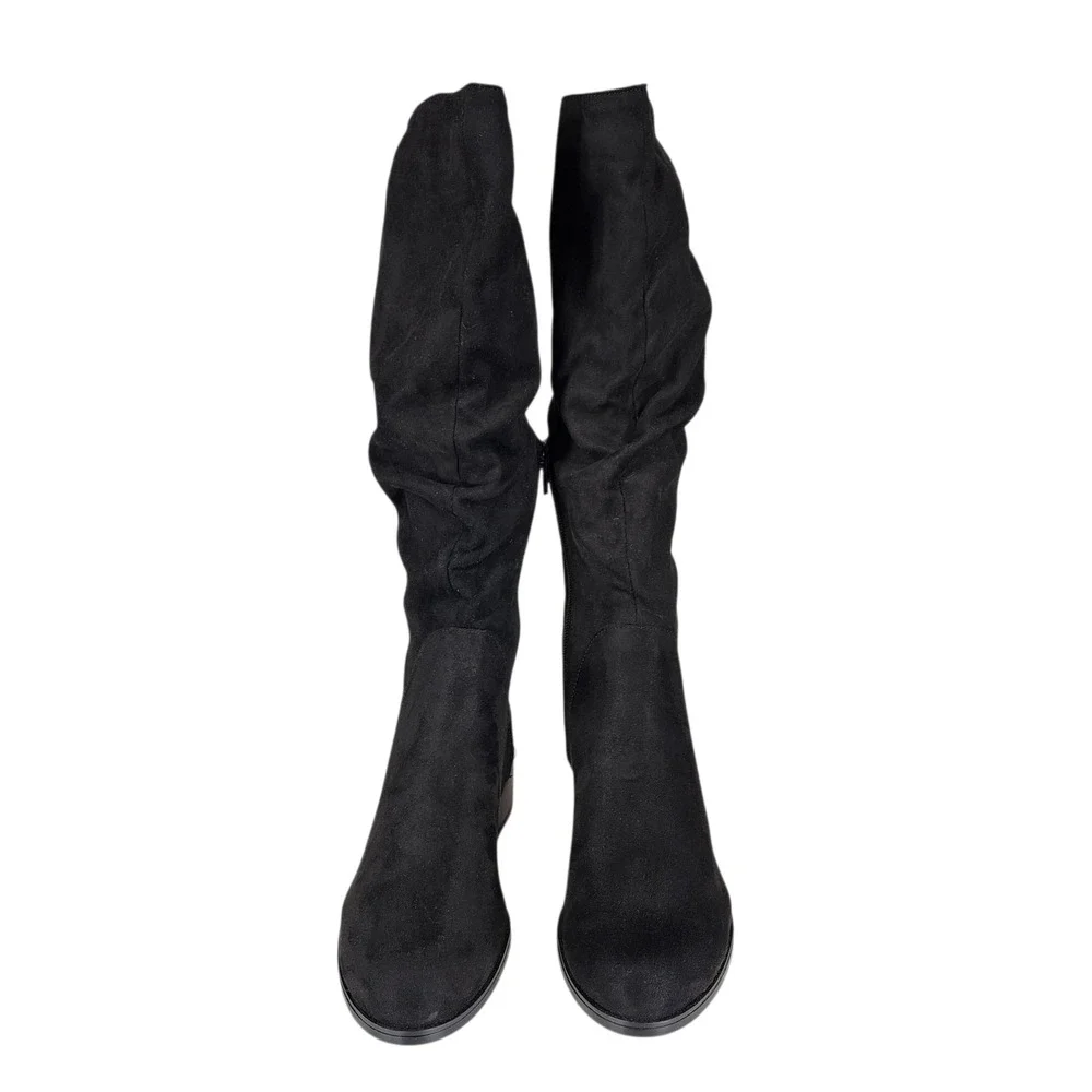 Charles by Charles David Knee High Boot sz 6M Women Guru Slouch Black Faux Suede